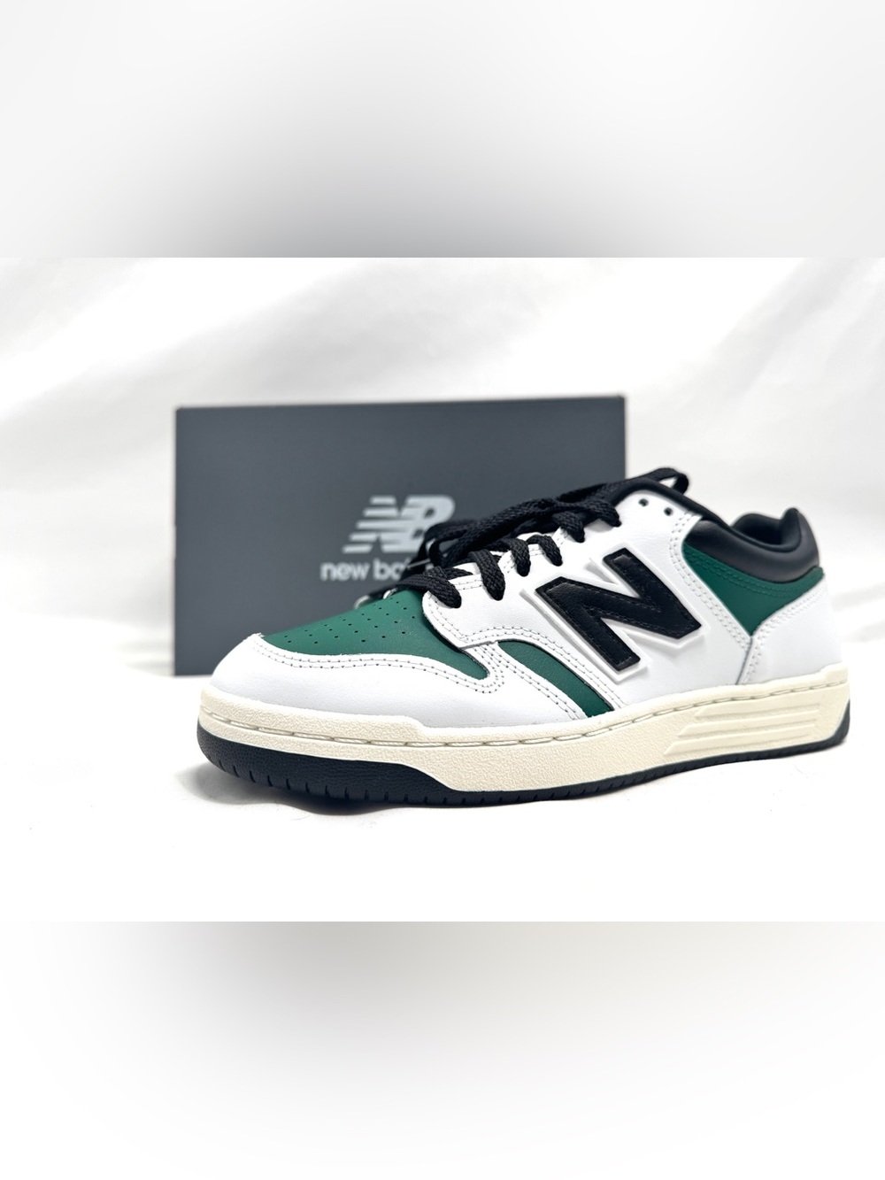 New Balance 480 White Marsh Green Black sz 7US New with box
